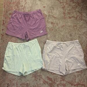 3 Pairs of Nike essential fleece shorts